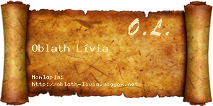 Oblath Lívia névjegykártya